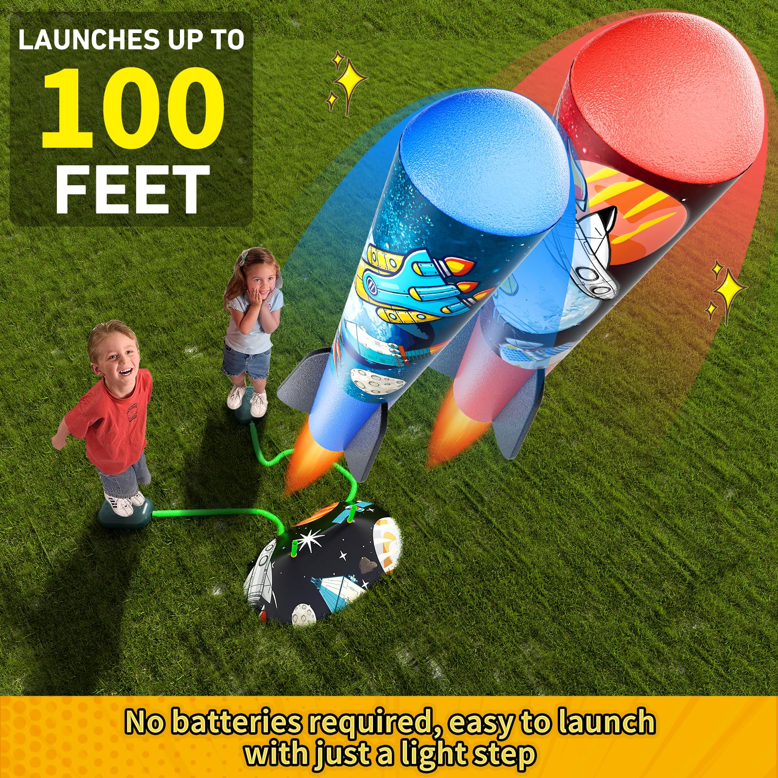 Otoseth launch pad helps stable launches during family outdoor fun.