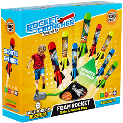 Otoseth rocket launcher set parts laid out for quick assembly and safe outdoor fun