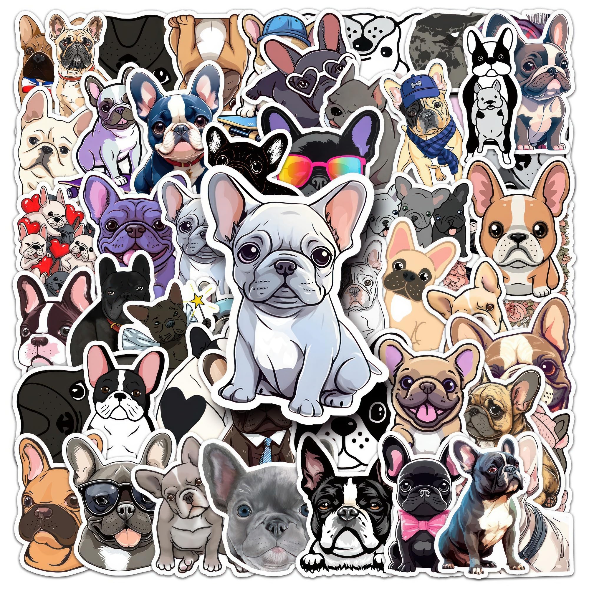 OTYSLIU French Bulldog stickers on water bottle resist fading during daily use.