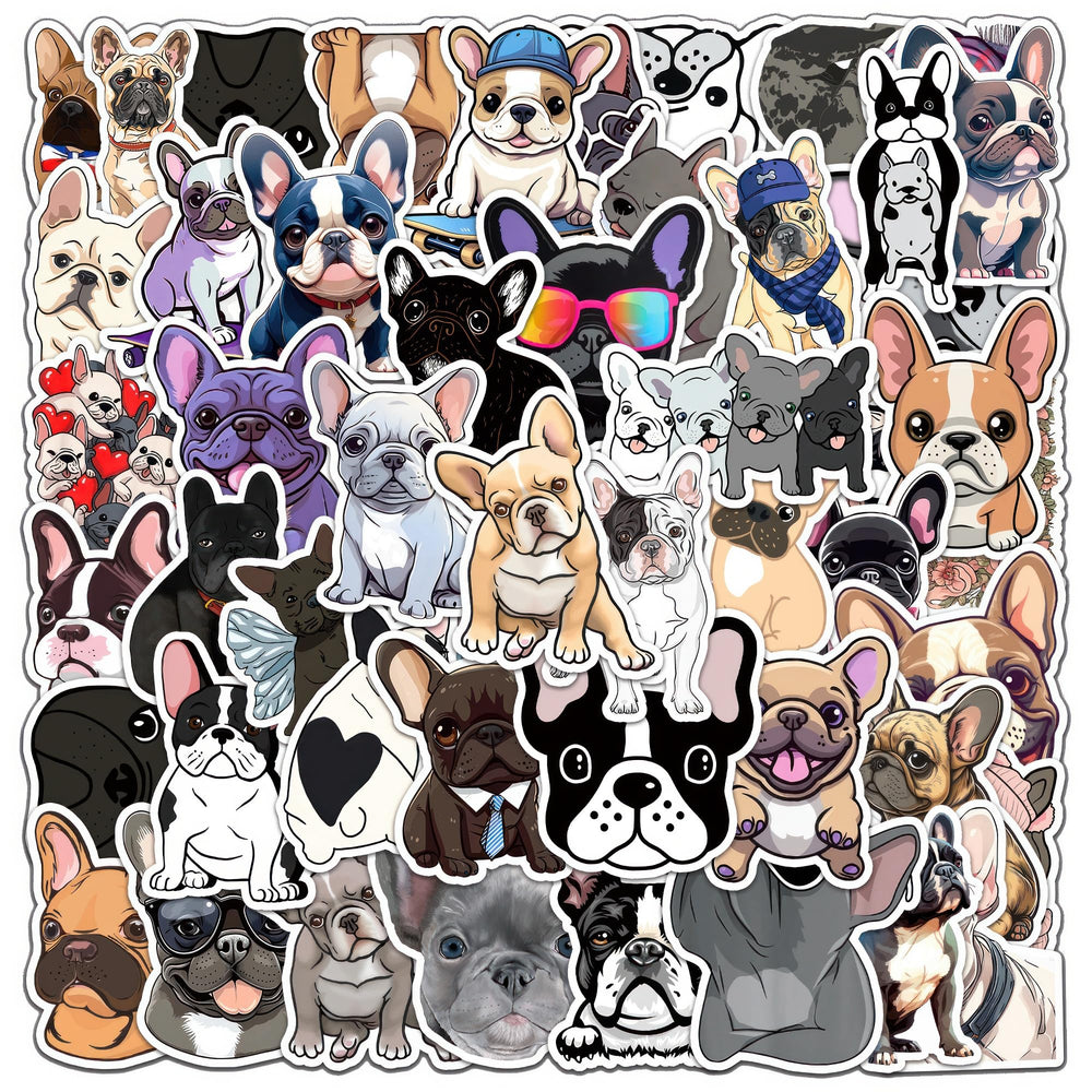 OTYSLIU French Bulldog stickers pack showcases colorful designs for crafts and gifts.