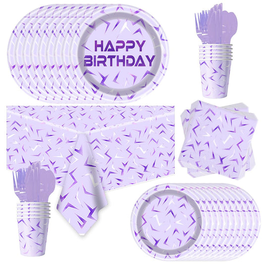 OU RUI Purple Demon large dinner plates for festive birthday table setting