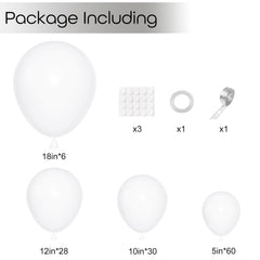Ouddy Party 18in matte white balloons ideal for creating elegant arches.
