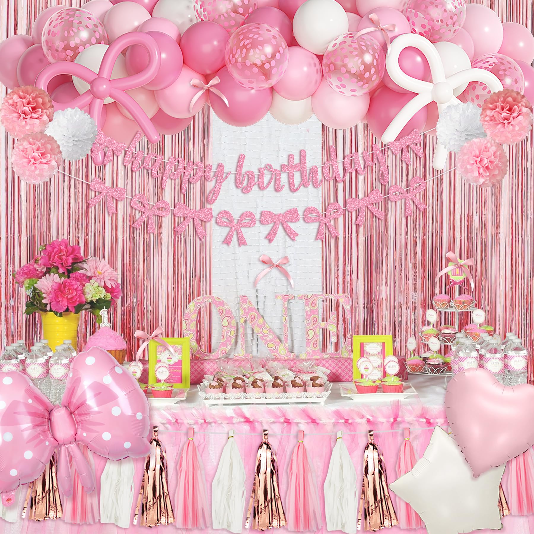 Ouddy Party pink foil balloons elevate centerpieces and balloon garlands