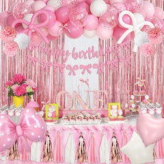 Ouddy Party pink foil balloons elevate centerpieces and balloon garlands