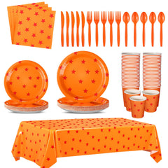 Oudain anime tableware dinner plates 9inch with yellow-red stars for festive meals.
