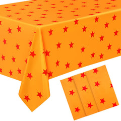 Oudain anime theme tablecloth with yellow and red stars for vibrant decor and surface protection.