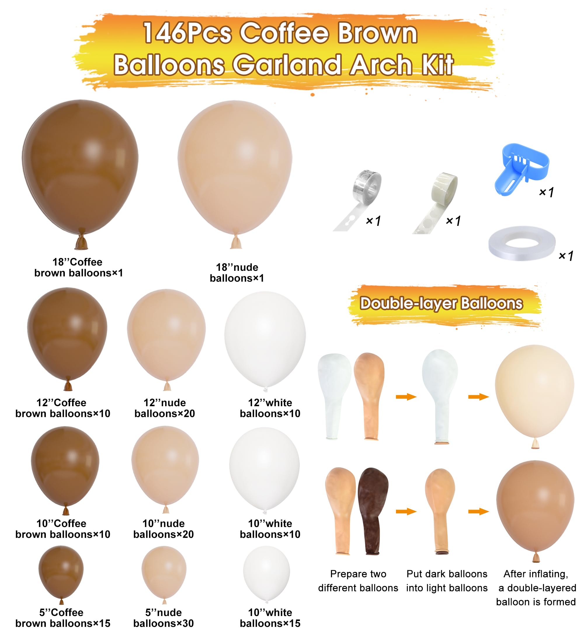 Ouddy Life 18in nude coffee brown balloon close-up for premium color mix