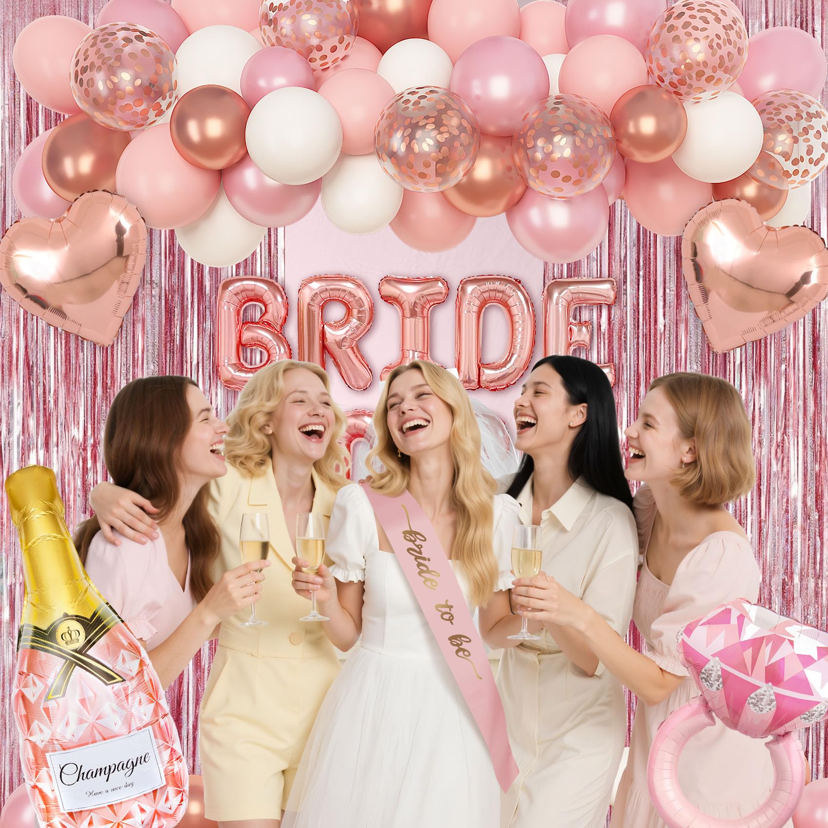Ouddy Life pre-filled rose-gold confetti balloons for quick setup