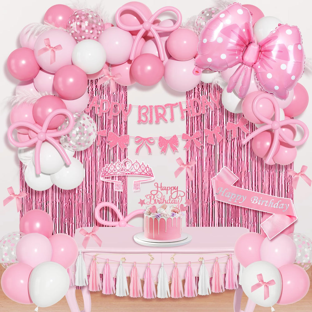 Ouddy Life pink bow balloons create a chic focal point for a coquette themed party.
