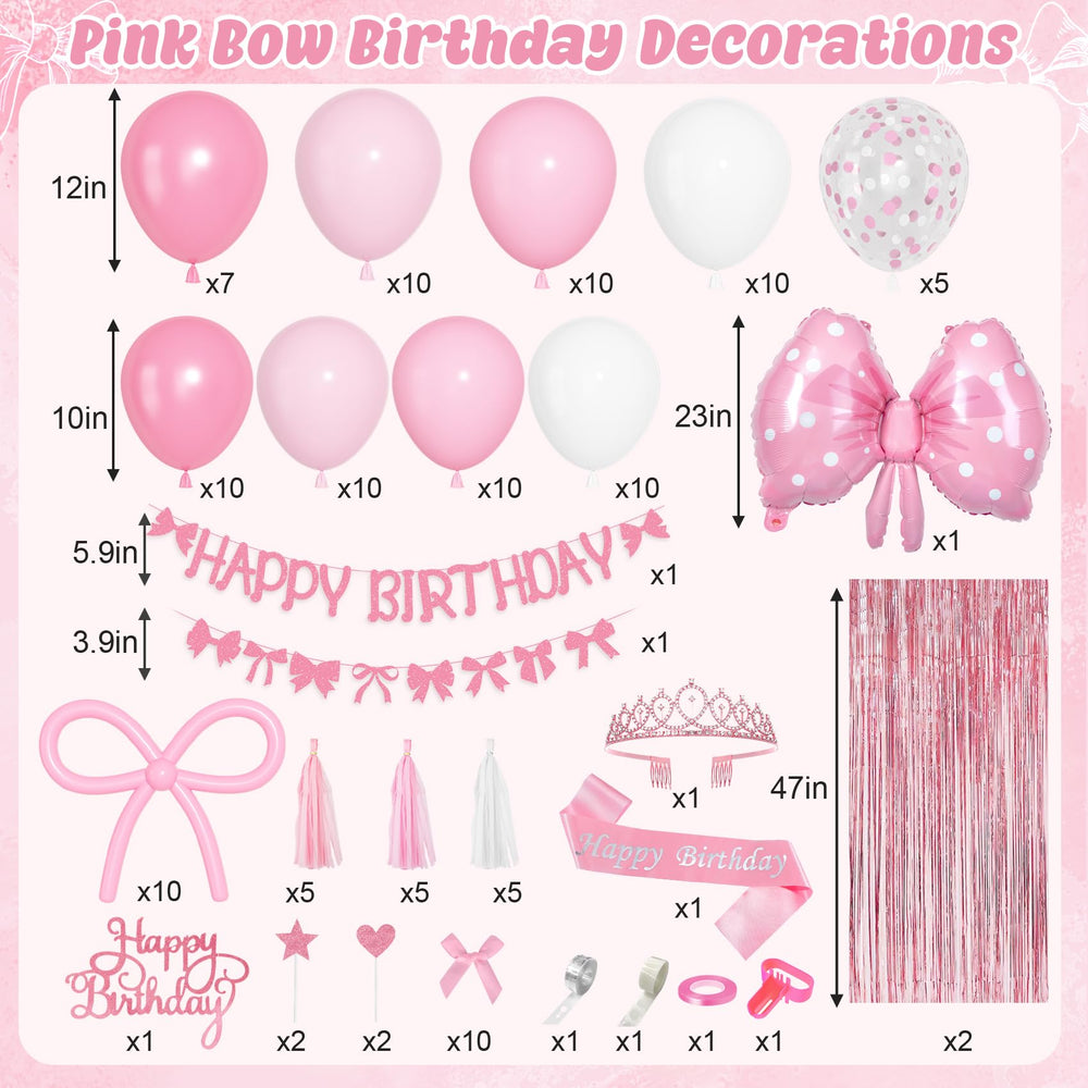 Ouddy Life pink bow garland adds delicate elegance to the cake table.