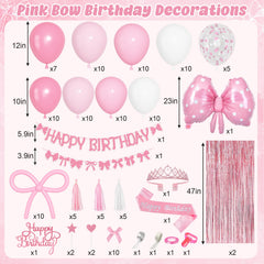 Ouddy Life pink bow garland adds delicate elegance to the cake table.