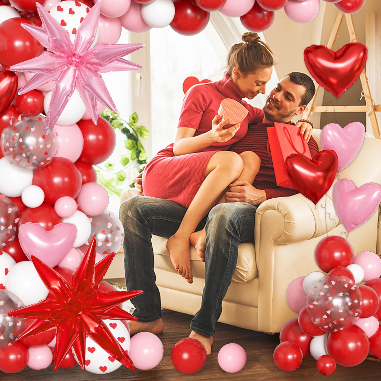 Ouddy Life 10in Valentines balloons brighten pink-themed parties.