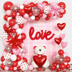 Ouddy Life 169Pcs valentines arch kit in pink, red, white creates romantic decor.