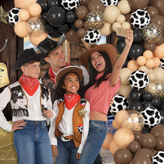 Ouddy Party 10inch cowboy balloons fill the arch with lively silhouettes