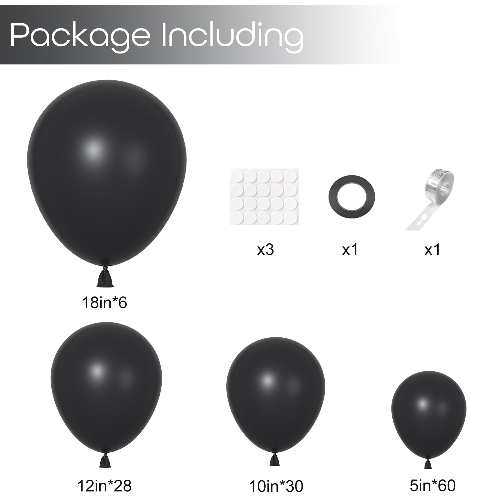 Ouddy Party 12in black balloons for versatile accents and cohesive party themes.