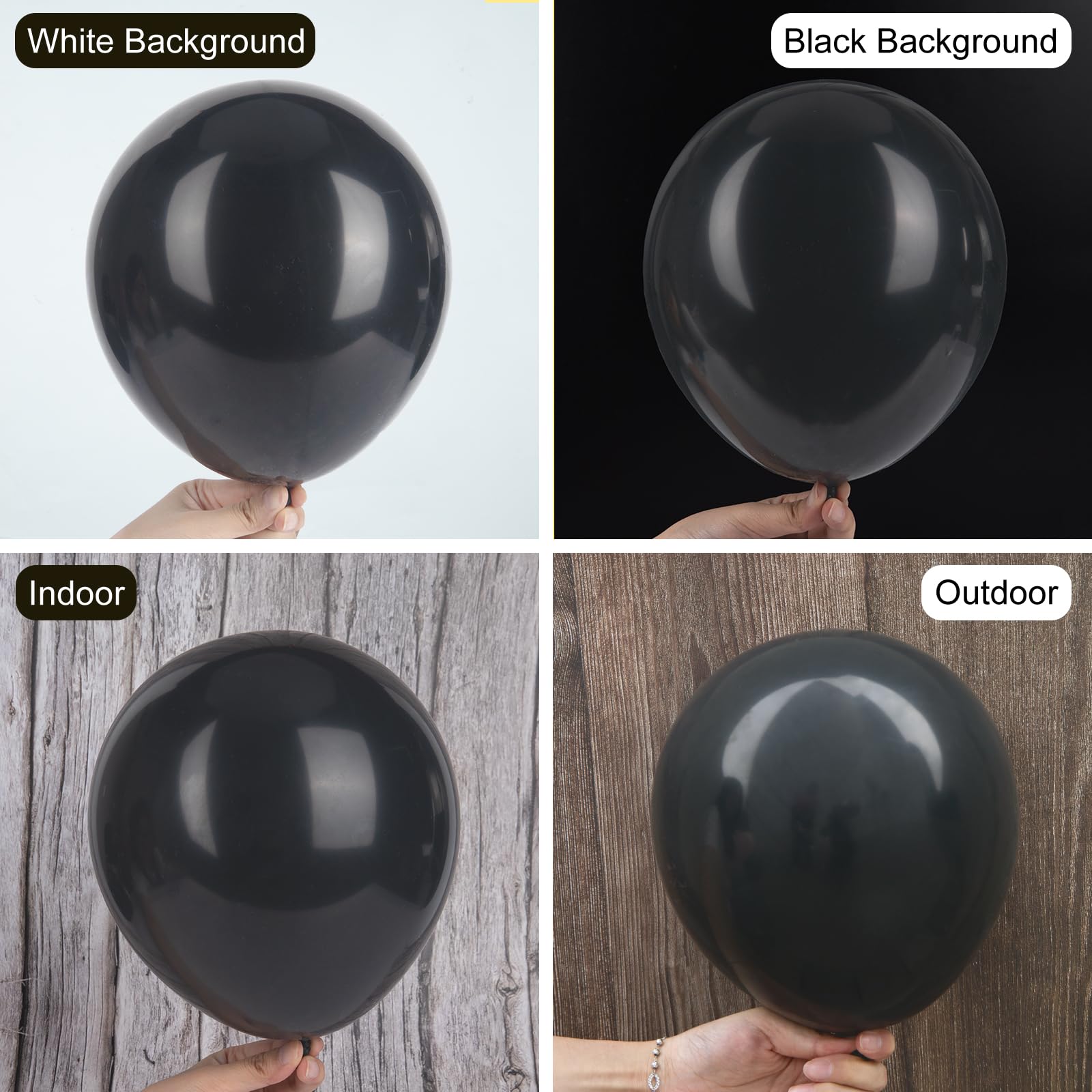 Ouddy Party 5in black balloons provide delicate accents and texture.