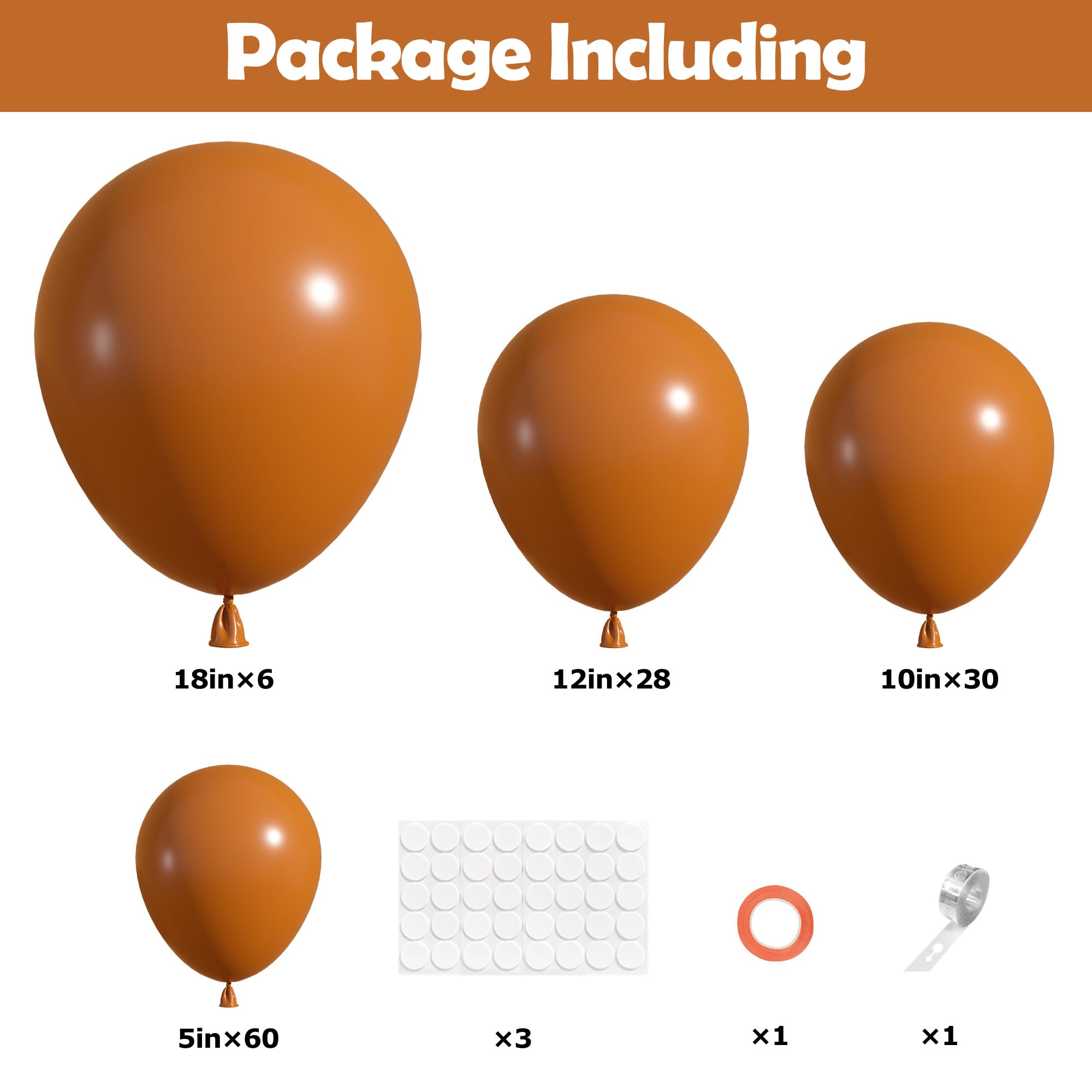 Ouddy Party burnt orange 12in balloons for versatile decorating options