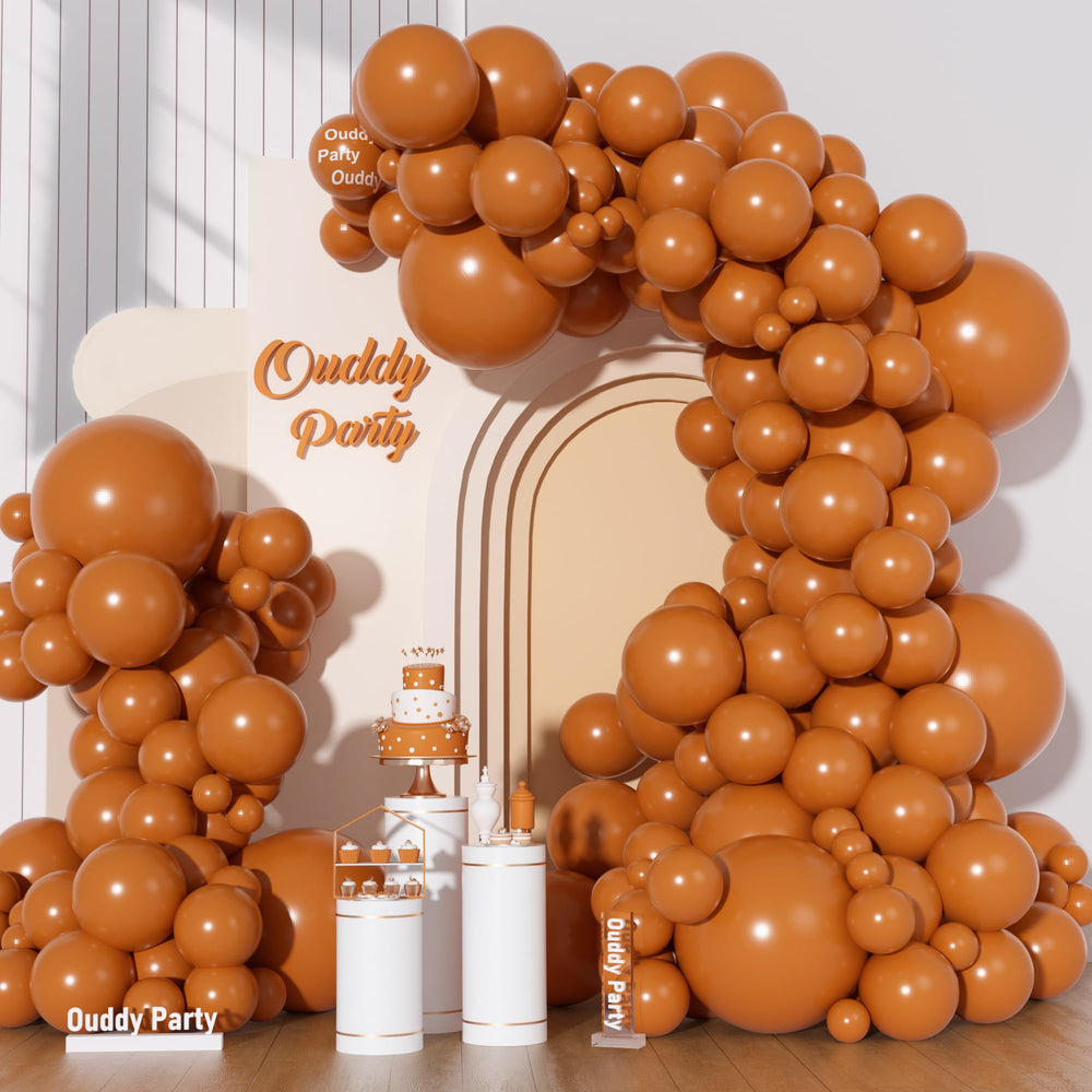 Ouddy Party burnt orange 18in balloons for bold party backdrops and photos