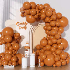 Ouddy Party burnt orange 18in balloons for bold party backdrops and photos