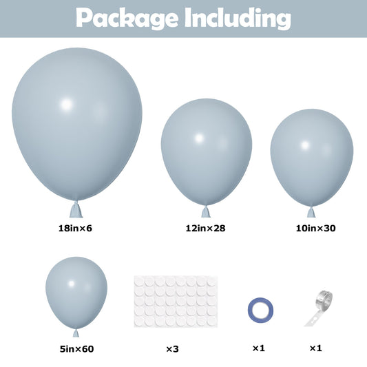 Ouddy Party dusty blue balloons 12-inch for versatile party decor and photos.