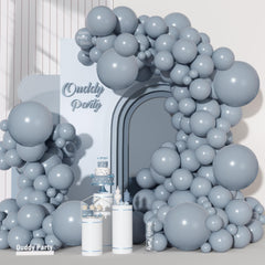 Ouddy Party 18-inch dusty blue balloons for a chic event backdrop.