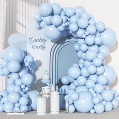 Ouddy Party 129Pcs light blue balloon arch kit for stylish events and photo moments