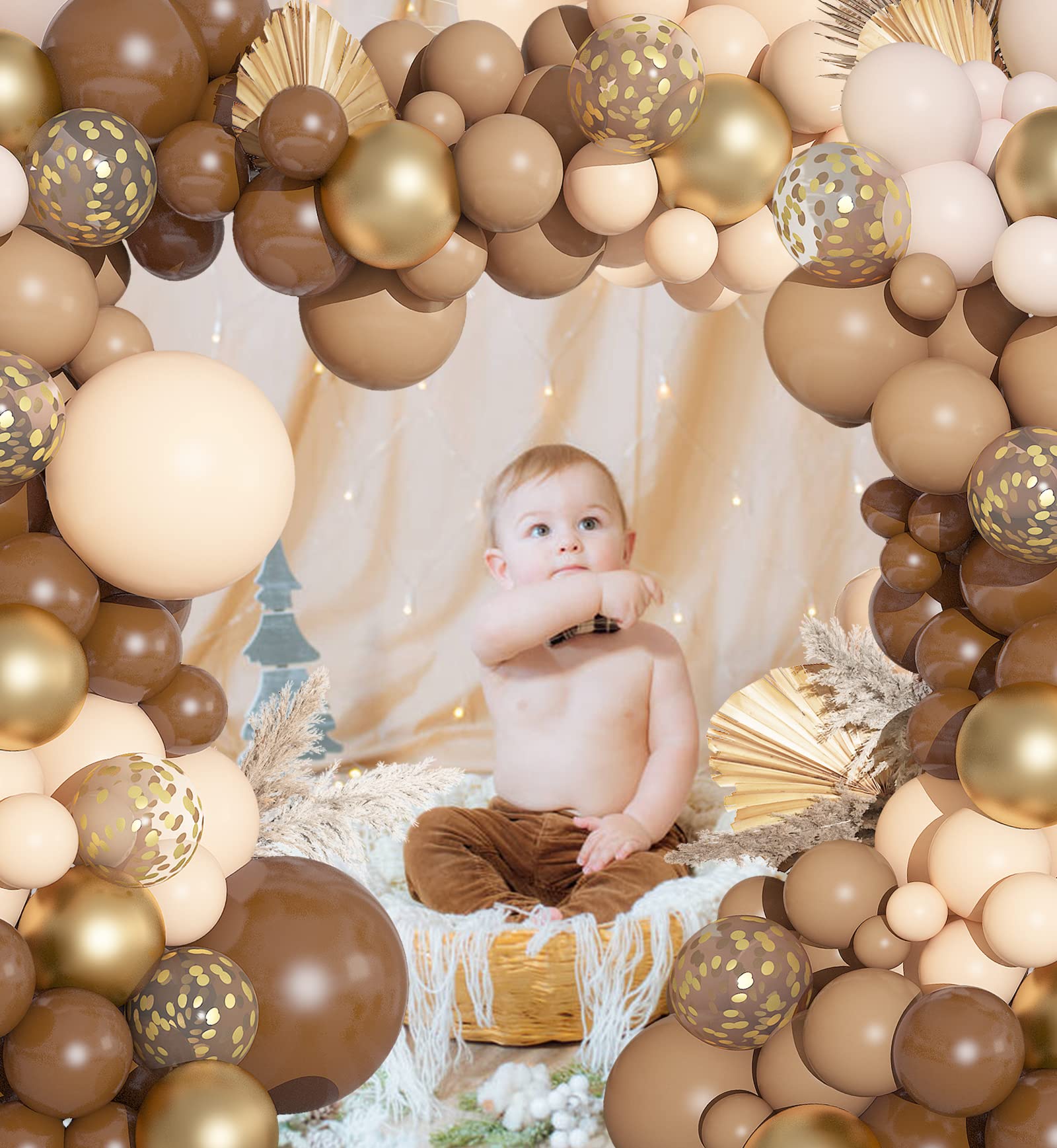 Ouddy Party 12in coffee brown balloon for mixed-color garlands