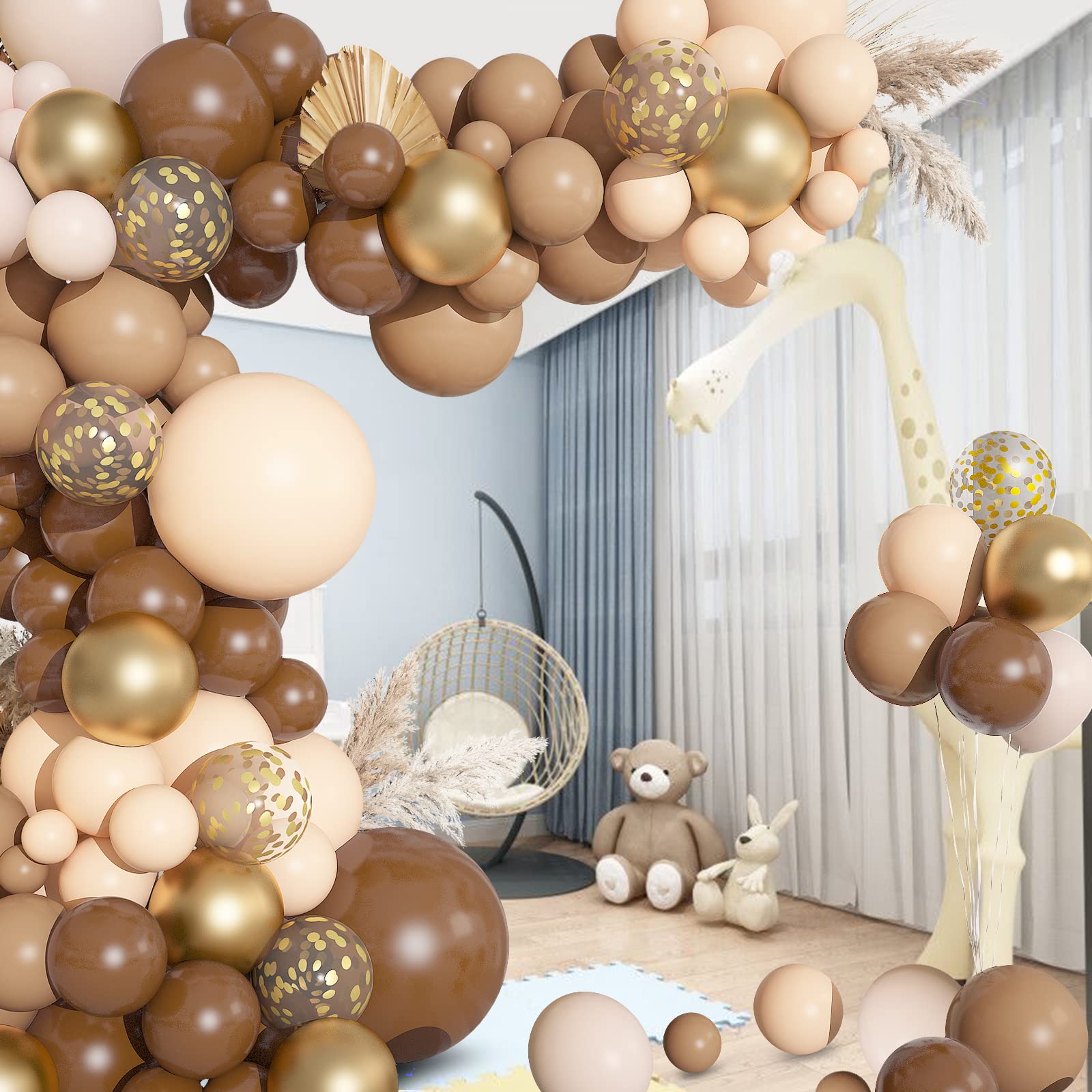 Ouddy Party 12in nude balloon blends with soft neutral tones