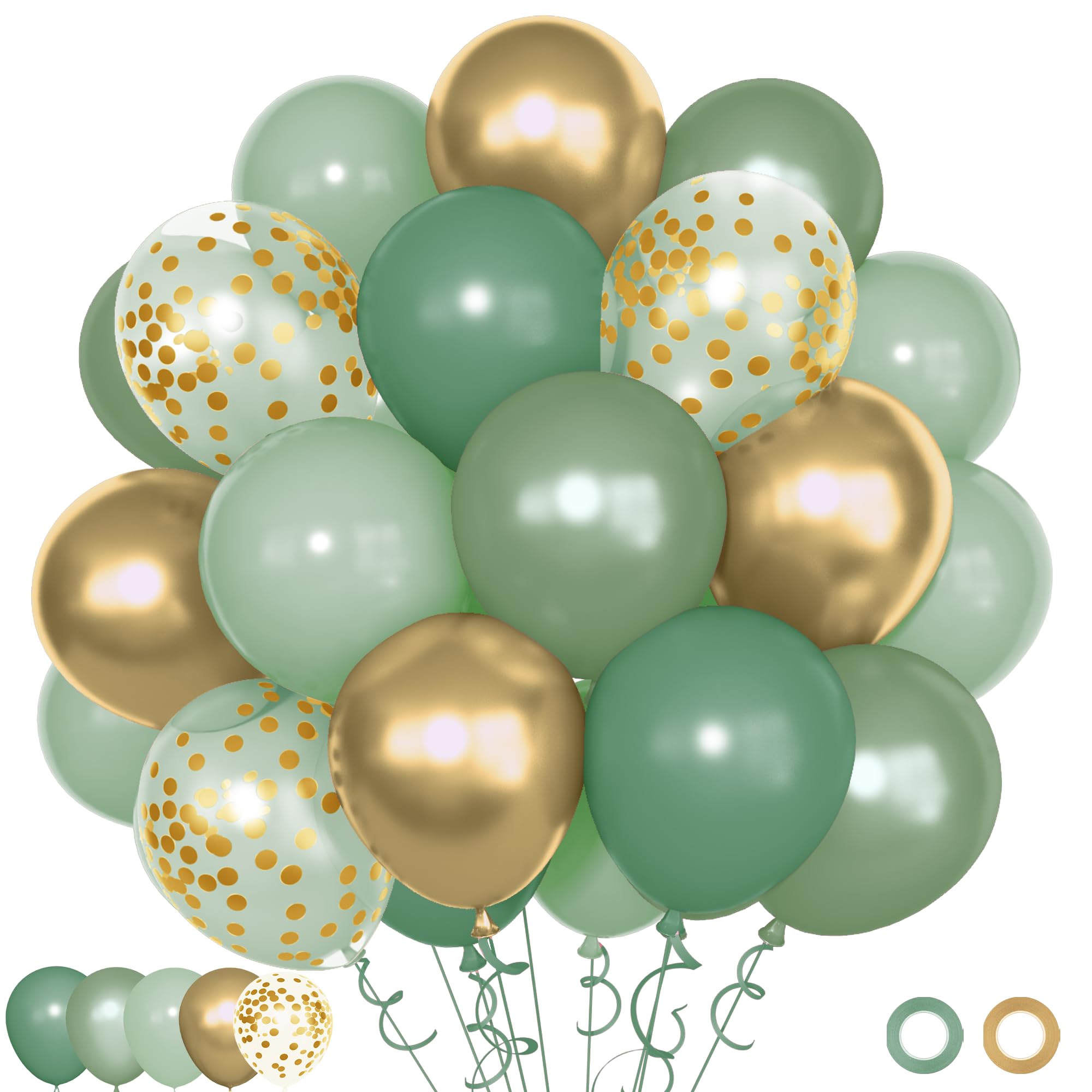 Ouddy Party 12 inch sage green balloons ideal for baby showers and weddings