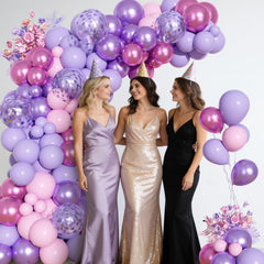 Ouddy Party purple metallic balloons for elegant color pops