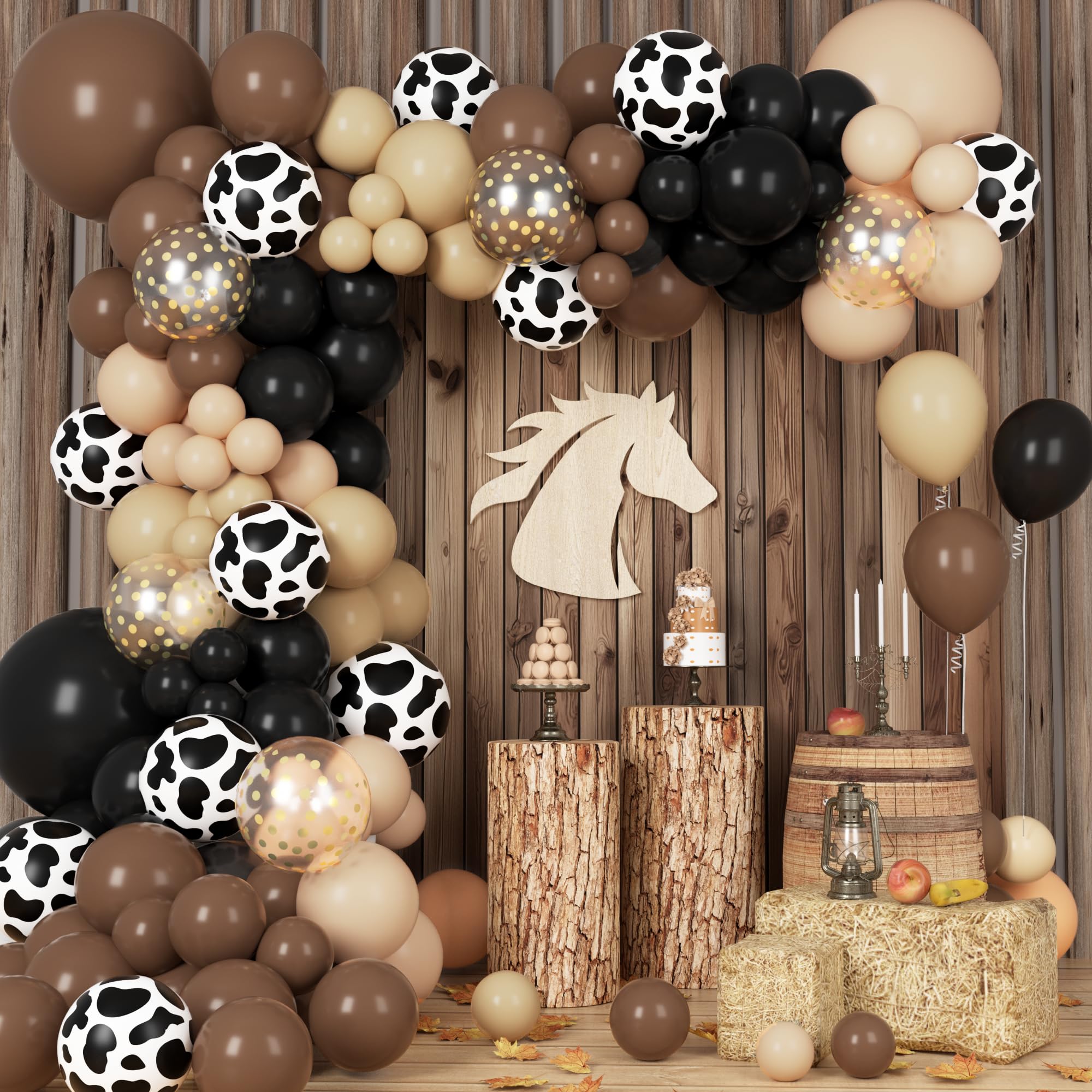 Ouddy Party 170pcs Western Cowboy Balloon Arch Kit creates a stunning western-themed party backdrop
