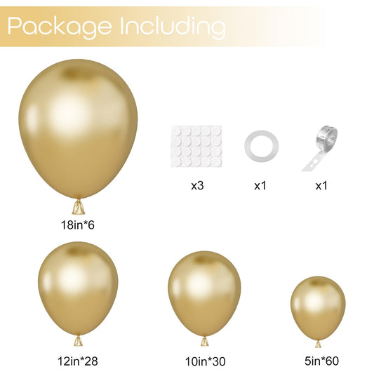 Ouddy Party 18-inch chrome gold balloon for dramatic party moments.