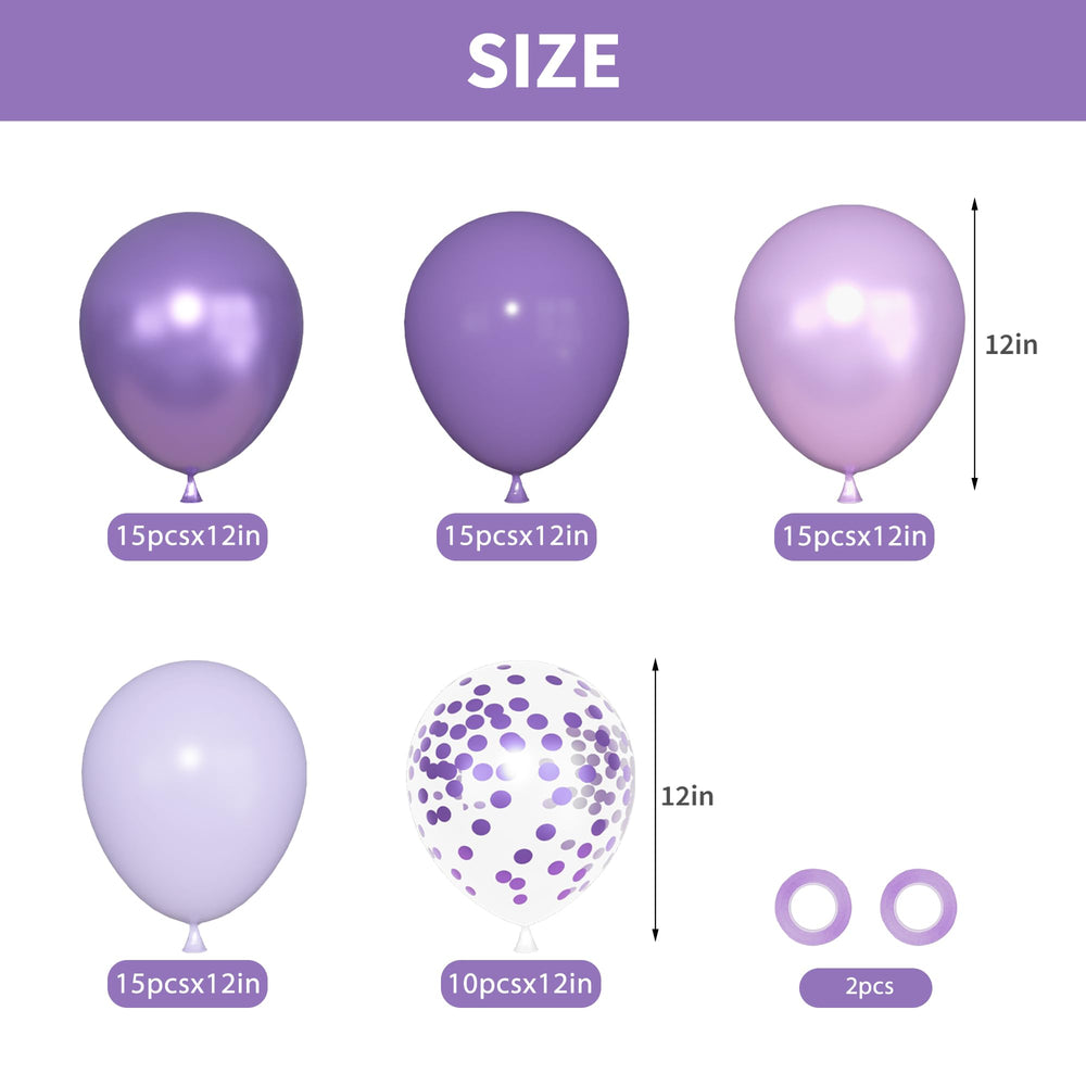 Ouddy Party 72pcs light purple balloons for soft, dreamy decor