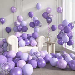 Ouddy Party 72pcs metallic light purple balloons add chic shine to venues