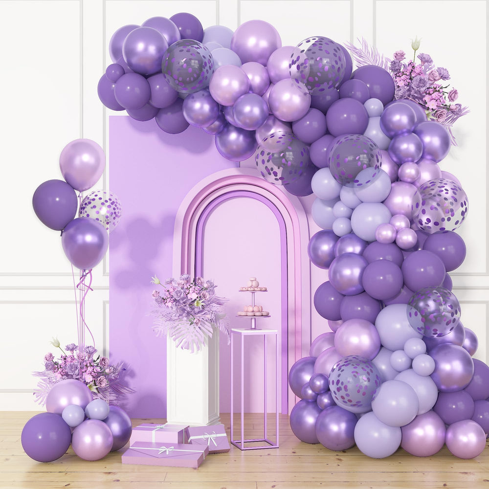 Ouddy Party 72pcs purple confetti balloons create playful photo-worthy moments