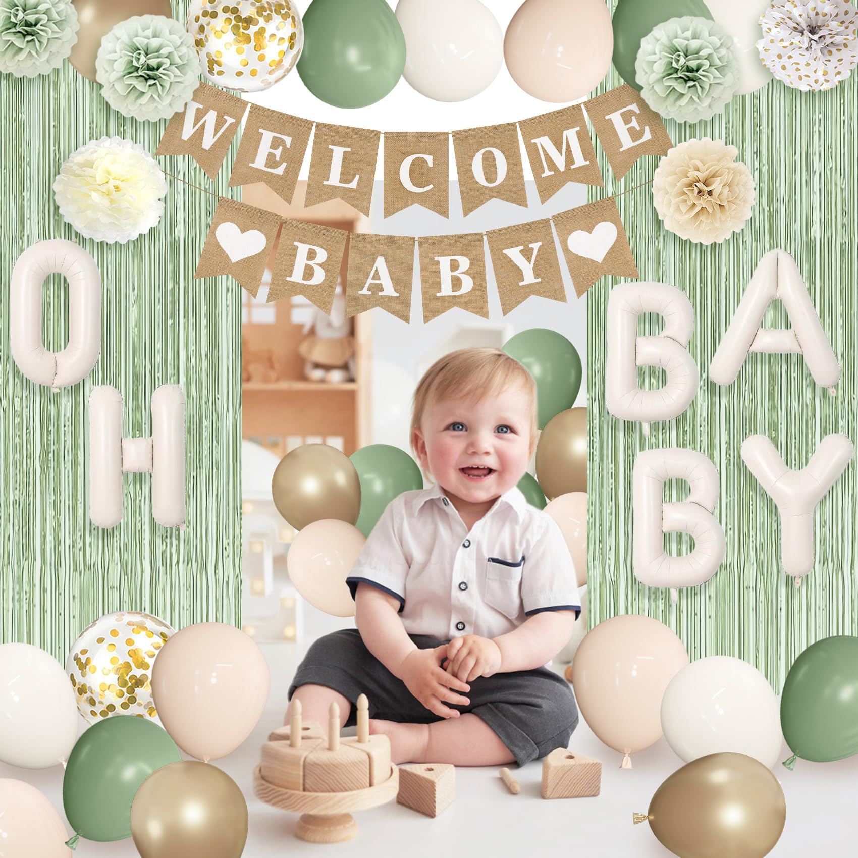 Ouddy Party baby foil balloons add extra shine for celebrations.