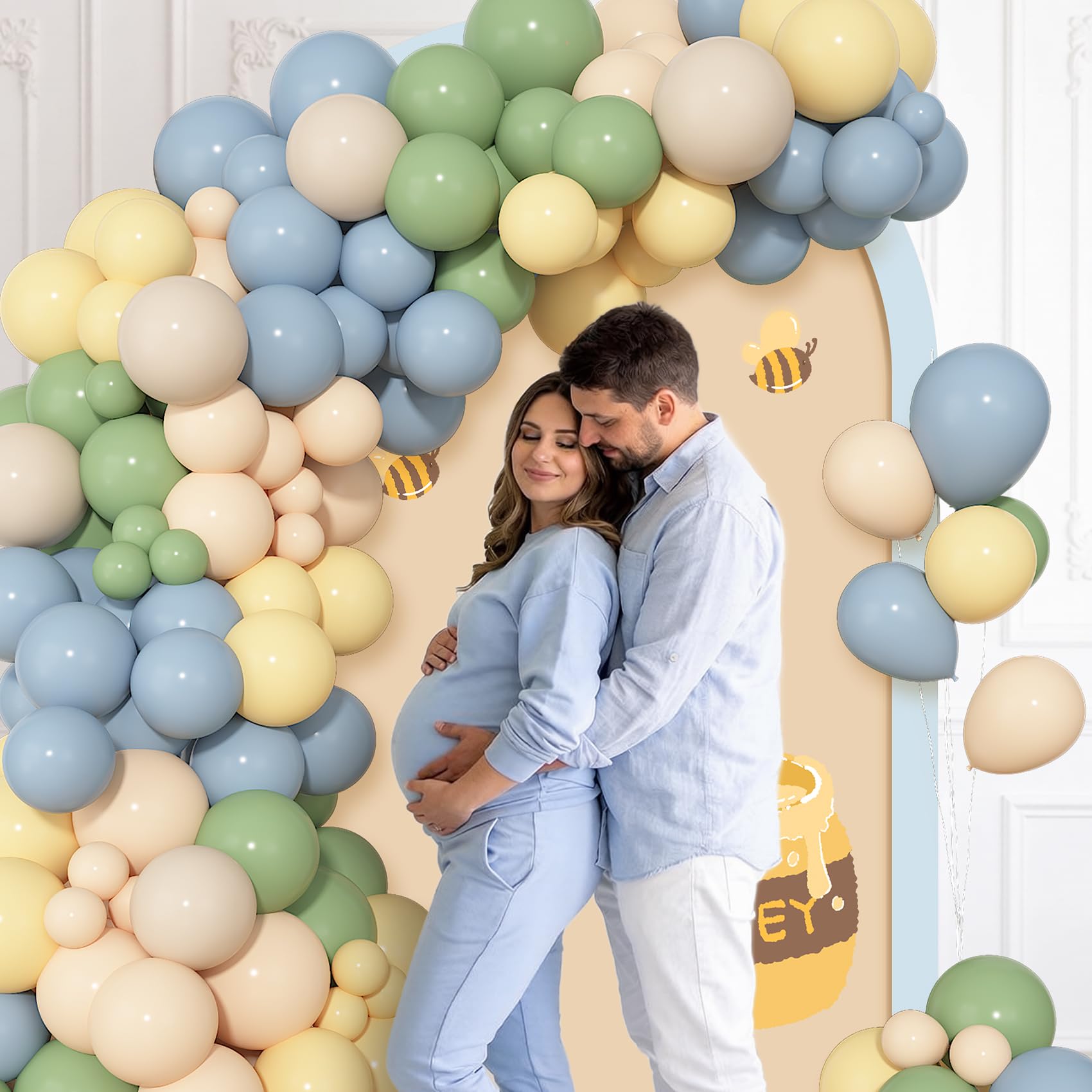 Ouddy Party balloon arch kit in blue and yellow for quick decoration