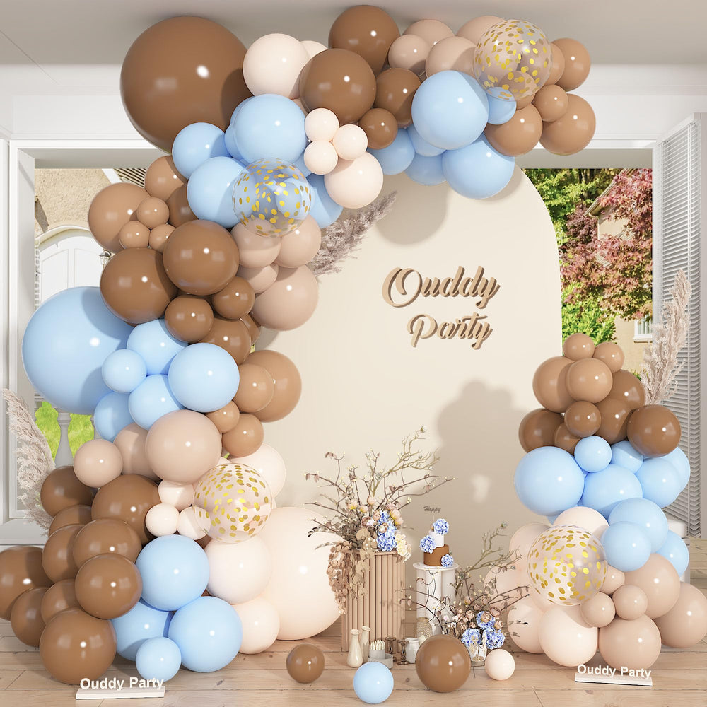 Ouddy Party nude coffee blue balloons in varied sizes for versatile party decor