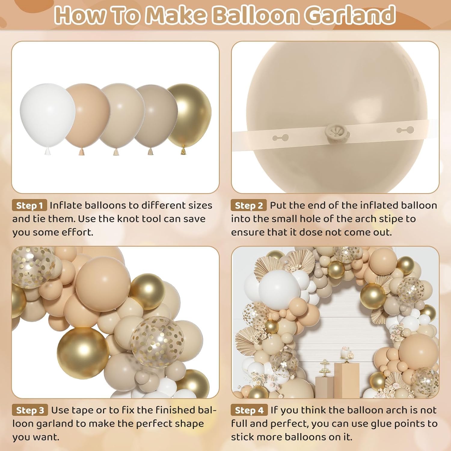 Ouddy Party boho 101-piece 10/5-inch balloons kit for flexible designs