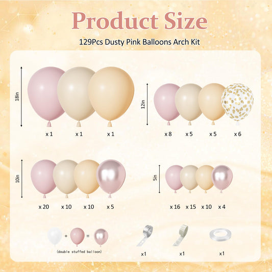 Ouddy Party dusty pink 12-inch confetti balloon, adds sparkle to celebrations.