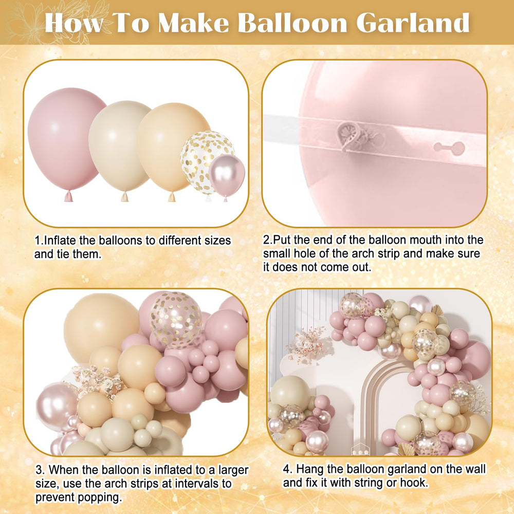 Ouddy Party dusty pink 12-inch latex balloon, versatile for arches and decor.