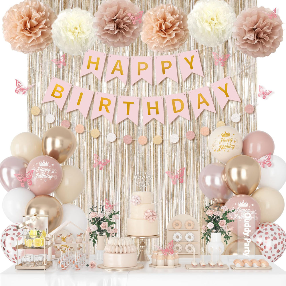 Ouddy Party boho pink balloons for chic celebrations and photo-worthy moments.