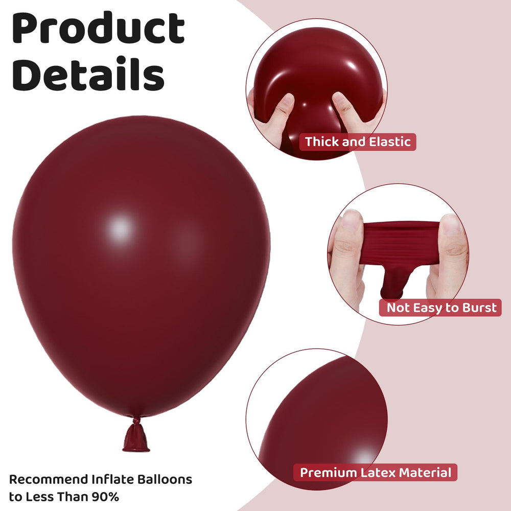Ouddy Party burgundy balloons 10in enhance versatile event styling