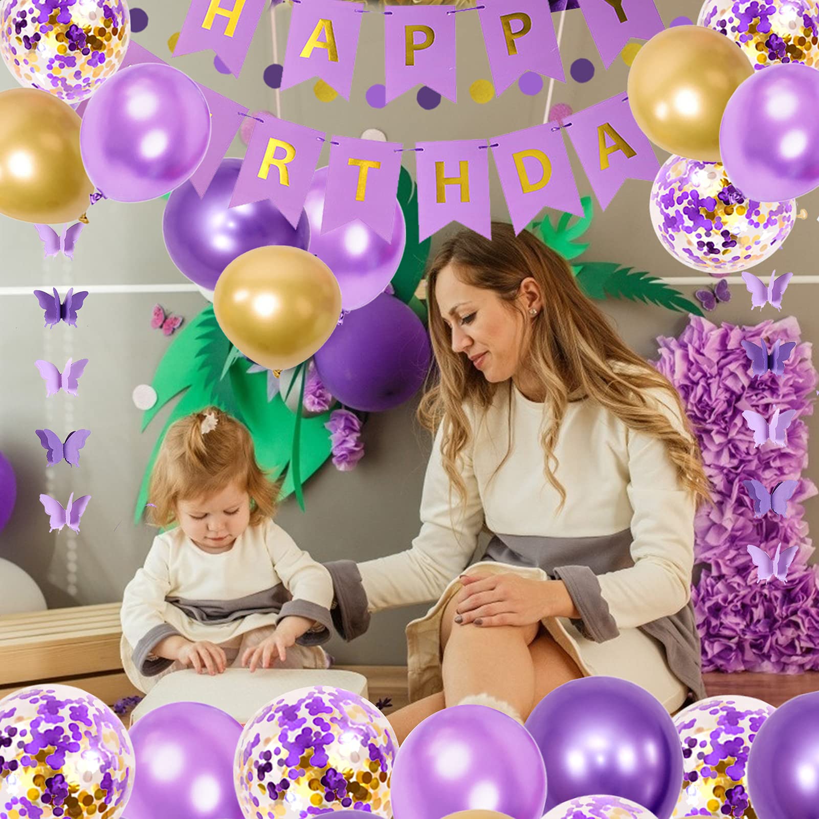 Ouddy Party butterfly garland adds whimsy for elegant celebrations.