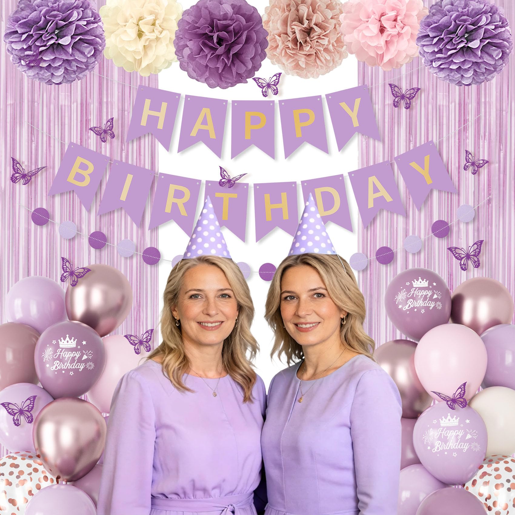 Ouddy Party butterfly stickers decorate balloons and banners with whimsy