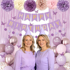 Ouddy Party butterfly stickers decorate balloons and banners with whimsy