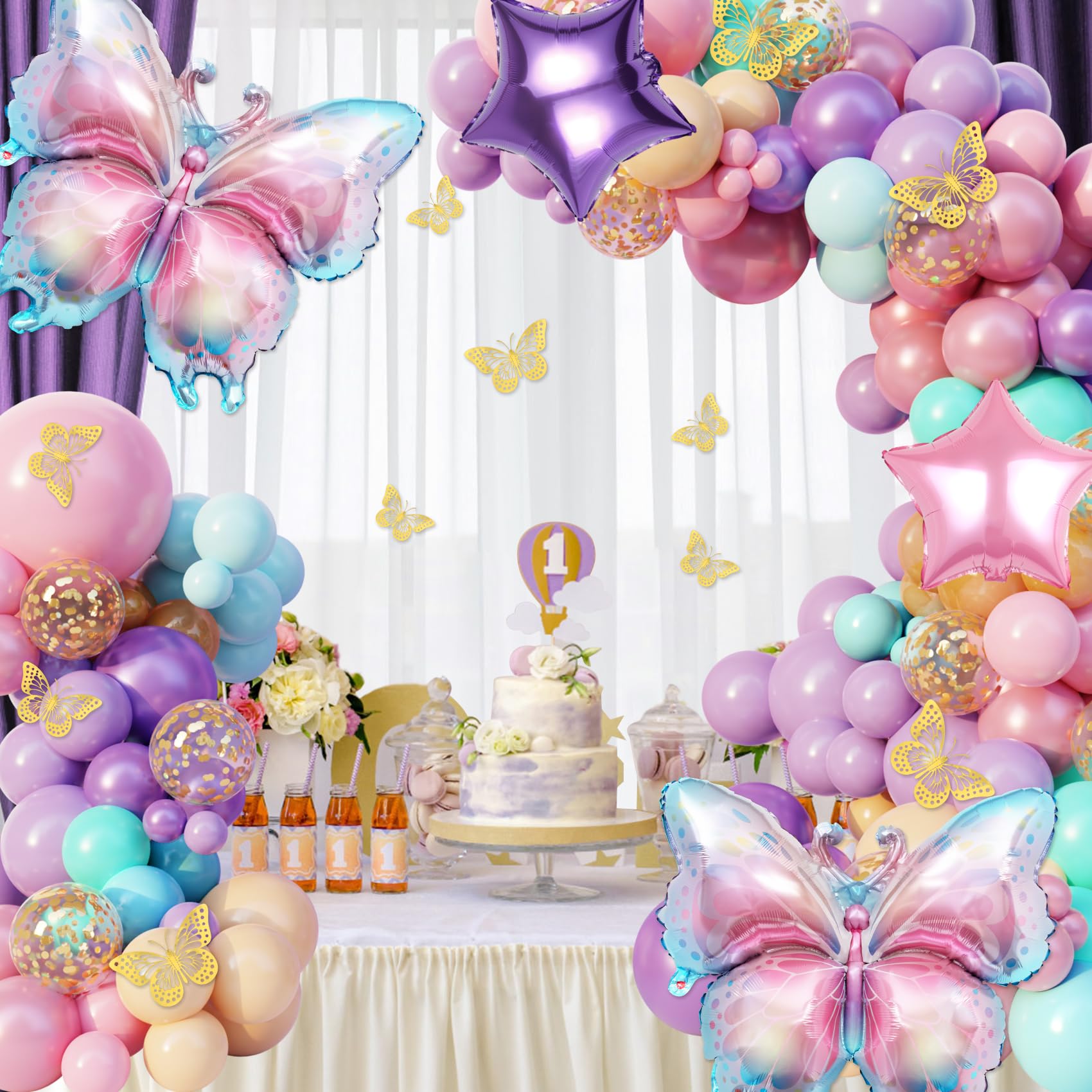 Ouddy Party butterfly wall stickers add room accents