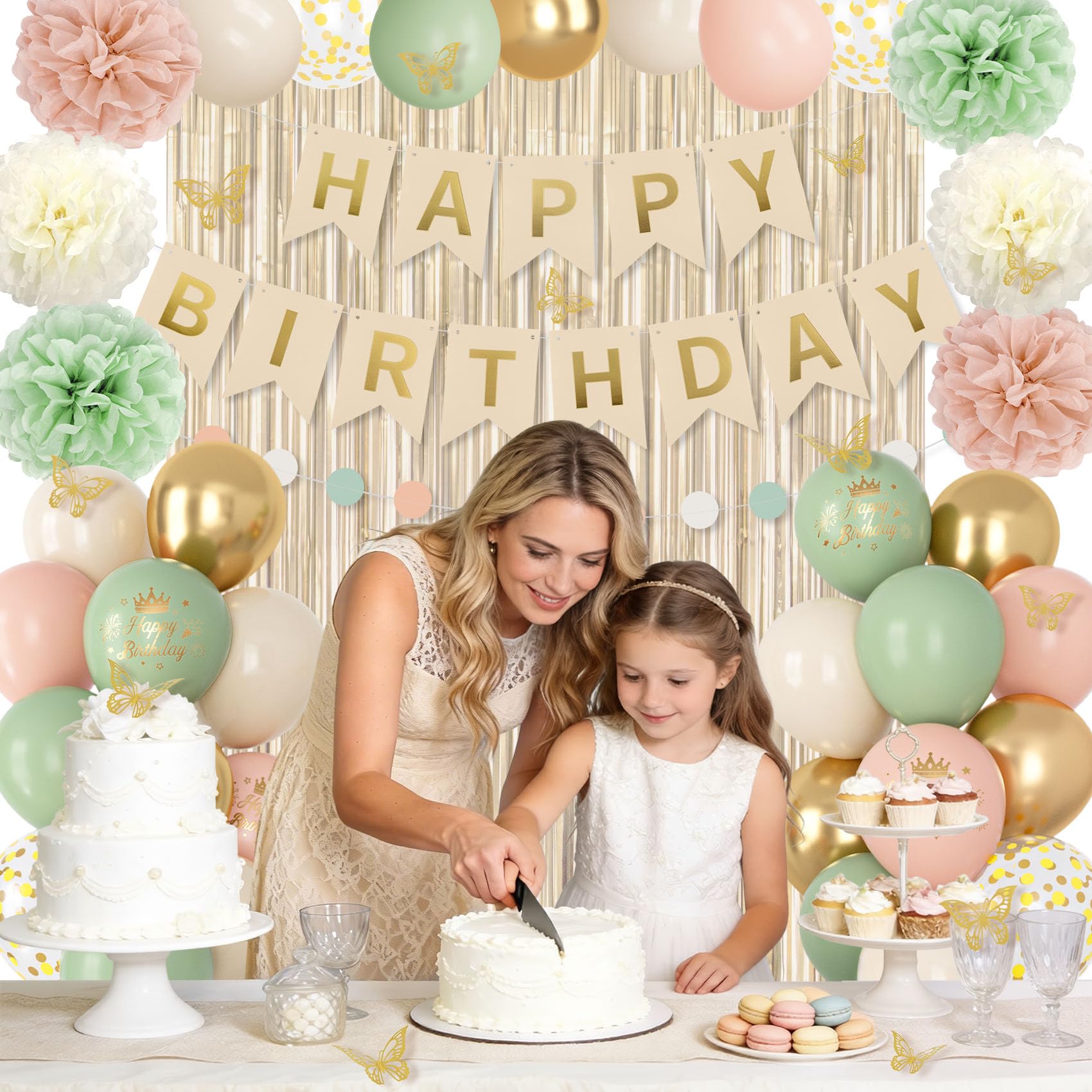 Ouddy Party circle banner creates a focal line for festive captions.