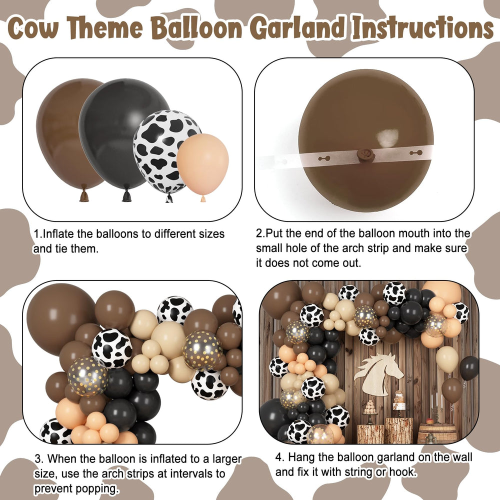 Ouddy Party cow print 12inch balloons add playful texture to rodeo-themed decor