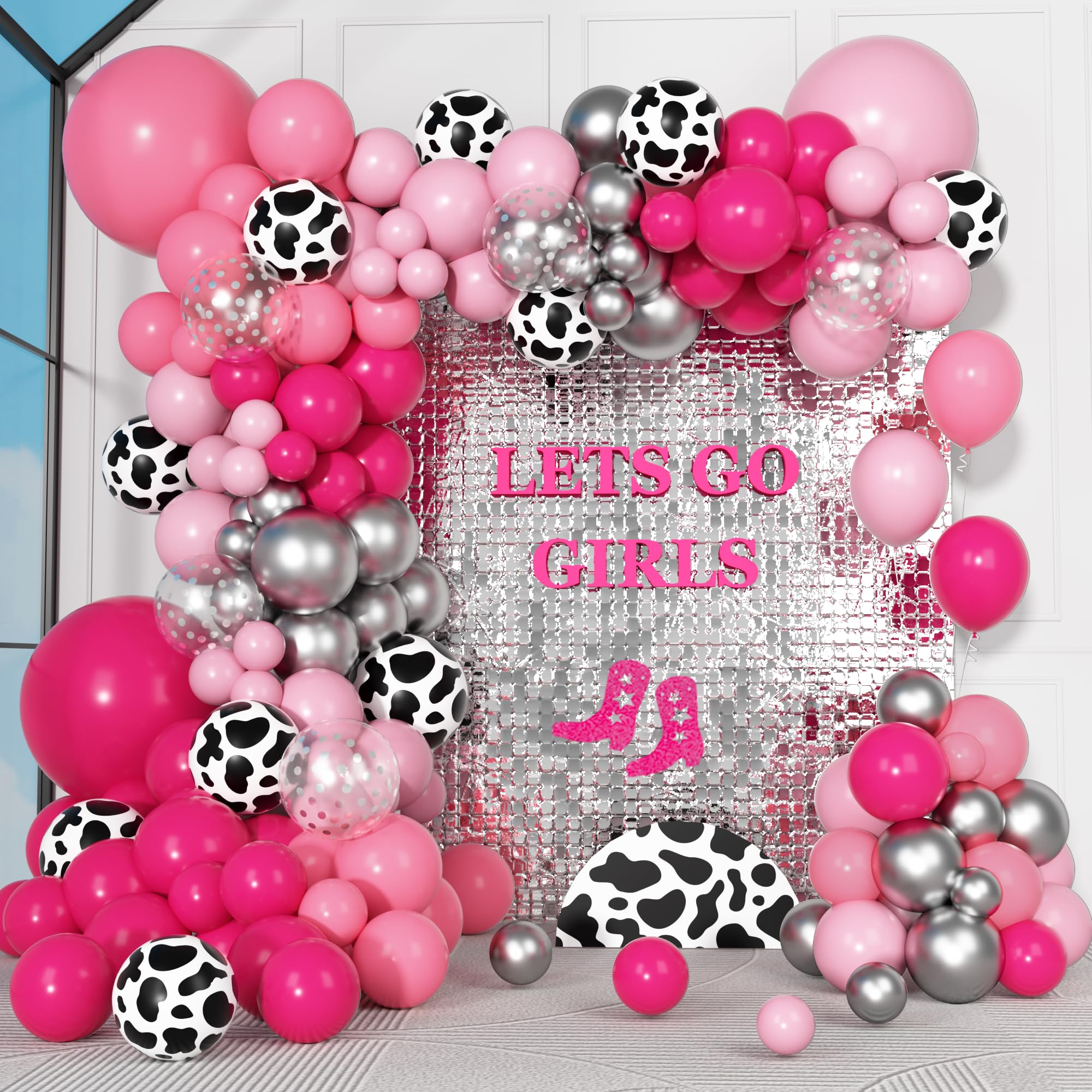 Ouddy Party cowgirl arch balloon kit creating a dramatic rodeo centerpiece